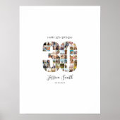 30th誕生日フォトコラージュのゲスト署名 ポスター (正面)