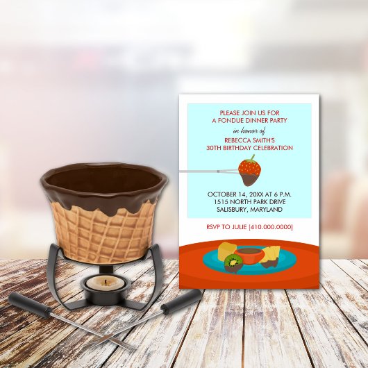 30th誕生日フォンデュパーティの招待状 招待状