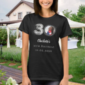 30th誕生日ブラックシルバー写真 tシャツ