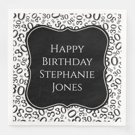 30th誕生日ブラックランダムパターン30 (正面)