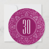 30th誕生日ブルゴーニュヴィンテージレースフレームV14A 招待状 (裏面)