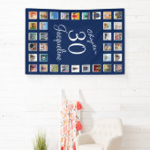 30th誕生日ブルーバナー 横断幕 (インサイチュ)