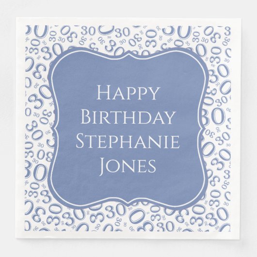 30th誕生日ブルーランダムパターン30 (正面)