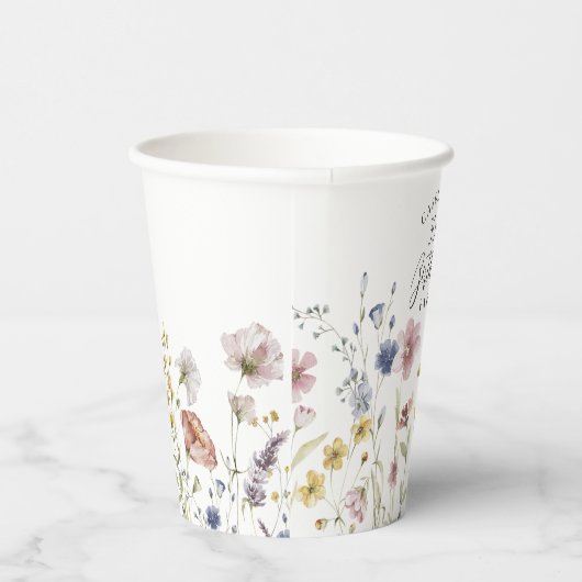 30th誕生日ボホワイルドフラワーウォータカラーフローラ 紙コップ (右)