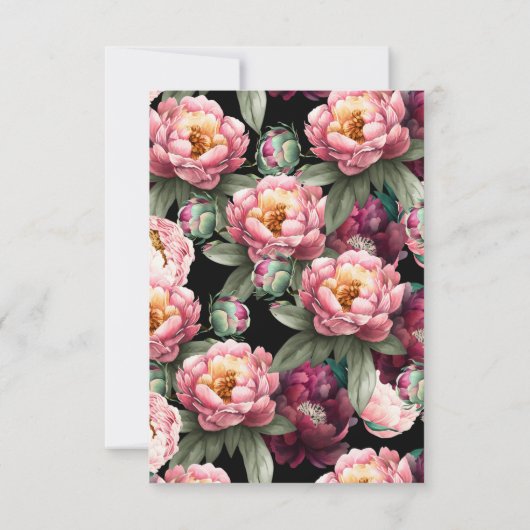 30th誕生日ムーディモダンバーガンディ赤面フローラ 招待状 (裏面)