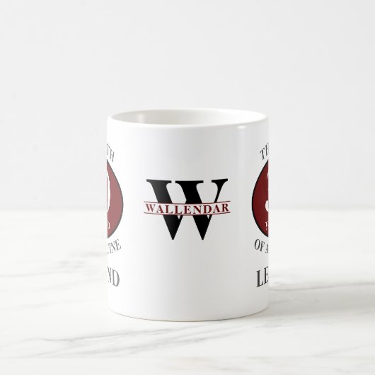 30th誕生日モノグラム伝説あなたの名前を追加Red コーヒーマグカップ (中央)