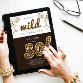 30th誕生日レオパード箔バルーンスクリプト 招待状