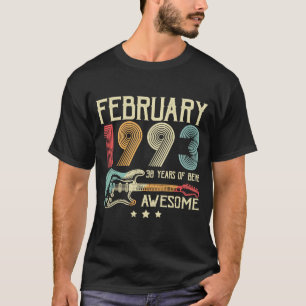 30th誕生日レトロギター1993年2月30年 tシャツ