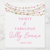 30th誕生日ワインボトルラベルカスタム ワインラベル (シングルラベル)