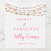 30th誕生日ワインボトルラベルカスタム ワインラベル (シングルラベル)