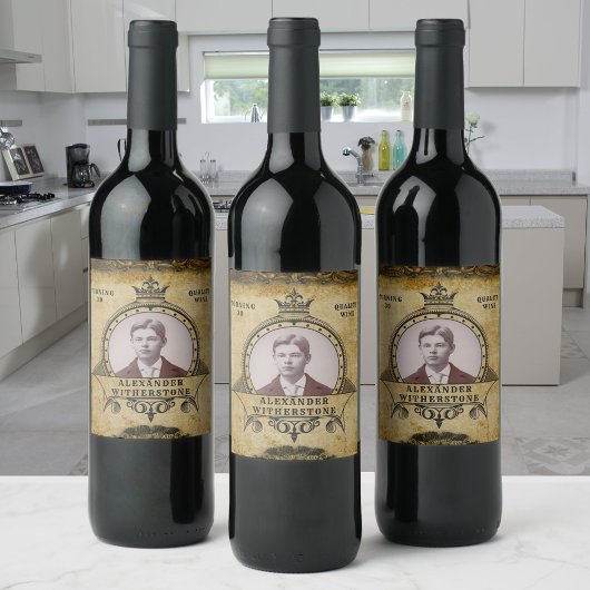 30th誕生日ヴィンテージレトロアンティーク写真 ワインラベル