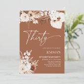 30th誕生日招待状テラコッタボホパンパス 招待状 (スタンド正面)