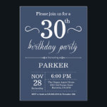 30th誕生日招待状ブルー 招待状<br><div class="desc">30歳の誕生日招待状と青い背景。大人誕生日。男性または女性のBday招待状。第15回16回18回20回21回30回50回70回80回90回100回、年齢は問わない。さらにカスタマイクリックズを行う場合はカスタマイズ、「IT」ボタンをクリックし、このテンプレートを変更するために当社のデザインツールを使用する。</div>