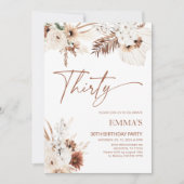 30th誕生日招待状ボホパンパス 招待状 (正面)