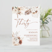 30th誕生日招待状ボホパンパス 招待状 (スタンド正面)