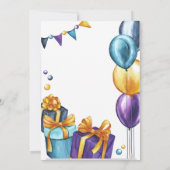 30th誕生日招待状金ゴールドグリッター 招待状 (裏面)