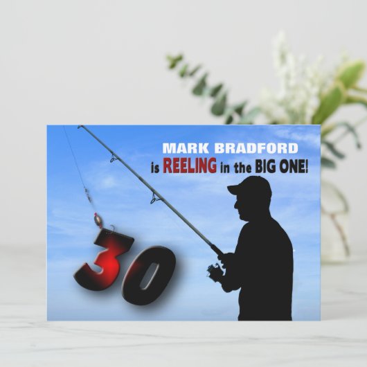 30TH誕生日招待状-魚釣り/リーリング 招待状 (スタンド正面)