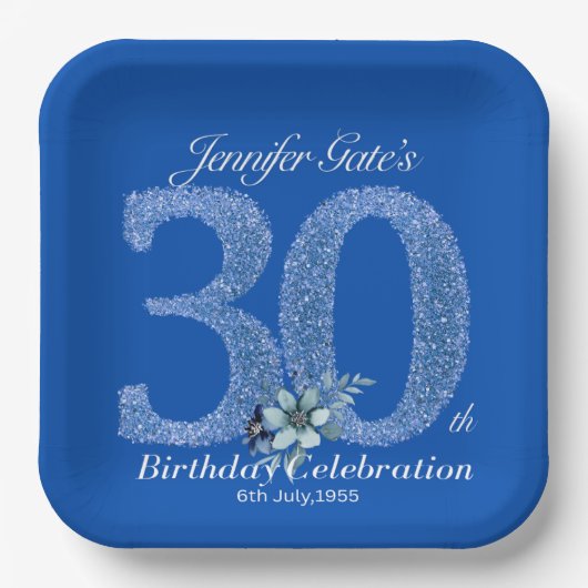 30th誕生日紙プレート ペーパープレート (正面)