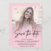 30th誕生日記念 フォトグラデーション ブラッシュピンク 招待状 (正面/裏面)