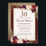 30th誕生日金ゴールドブルゴーニュフローラ招待状 招待状<br><div class="desc">リトルかわいらしベイリー店でフローラ招待状をもっと！</div>