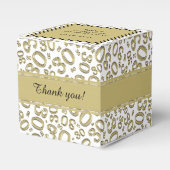 30th誕生日金ゴールド/白の乱数パターン フェイバーボックス (正面サイド)