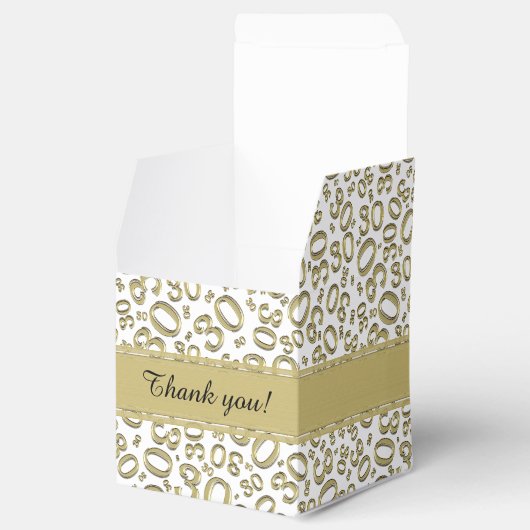 30th誕生日金ゴールド/白の乱数パターン フェイバーボックス (オープン)