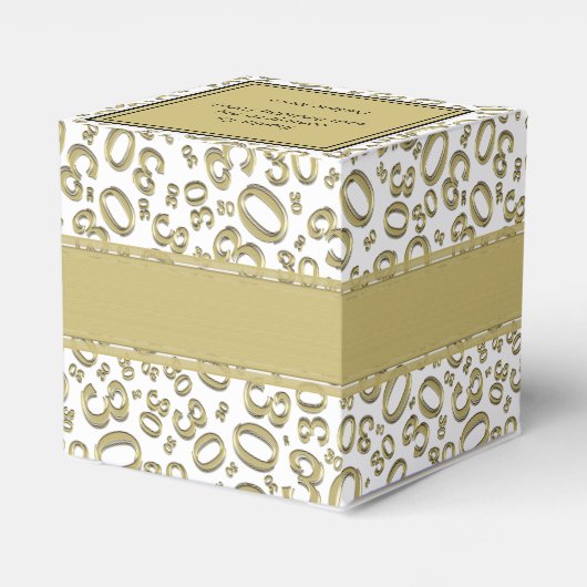 30th誕生日金ゴールド/白の乱数パターン フェイバーボックス (裏面サイド)