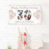 30th誕生日30切り出し8写真バラ金ゴールド 横断幕 (インサイチュ)