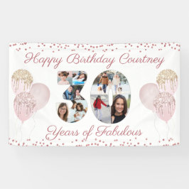 30th誕生日30切り出し8写真バラ金ゴールド 横断幕