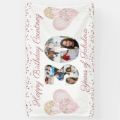 30th誕生日30切り出し8写真バラ金ゴールド 横断幕 (縦)