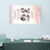 30th誕生日8フォトコラージュ番号バラ金ゴールド 横断幕 (トレードショー)