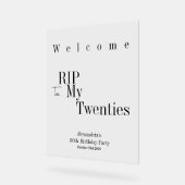 30th誕生日RIP 20sパーティーへようこそミニマル アクリルサイン (傾斜)