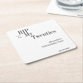 30th誕生日RIP 20sミニマルパーティー スクエアペーパーコースター (アングル)