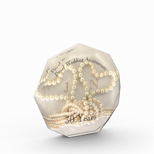 30th エレガントパールの結婚アニバーサリーギフト フォトブロック (左)