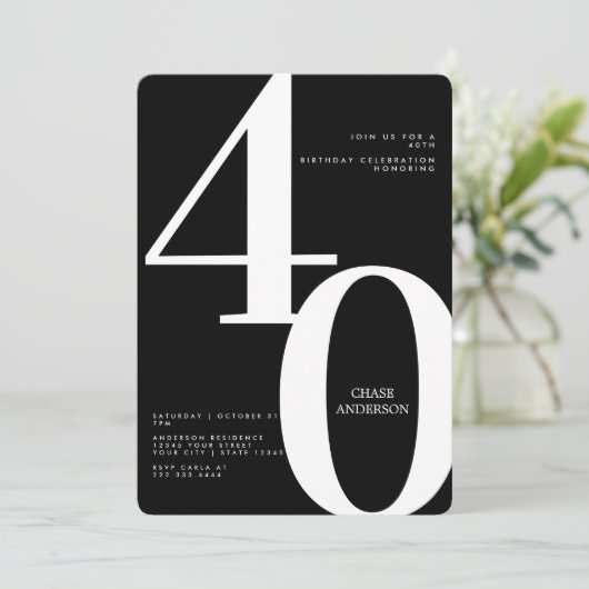 30th, 40th, 50th, 60th, Birthday 招待状 (スタンド正面)