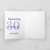 30th anniversary purple bold letter name simple re カード (内部)