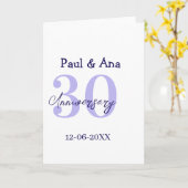 30th anniversary purple bold letter name simple re カード (黄色い花)