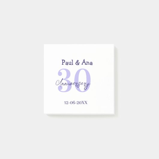30th anniversary purple bold letter name simple re ポストイット (正面)