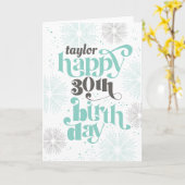 30th Birthdayのカスタマイズ可能なグリーティングカード カード (黄色い花)