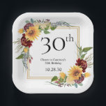 30th Birthdayひまわり ペーパープレート<br><div class="desc">これらの絶妙な、水色のヒマワリ、ワイルドフラワー、緑の30th誕生日パーティー7インチ紙プレートは、あなたの大きなお祝いに最適である。彼らの自然な花のデザインモダンはまだ伝統的ある。カウンターやビュッフェ、テーブルなど素晴らしい見た目。[このテンプレートを個人用に設定する]を選択して、独自のデータを作成する。数秒で30歳の誕生日素晴らしプレートが表示される。</div>