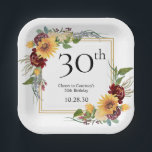 30th Birthdayひまわり ペーパープレート<br><div class="desc">これらの絶妙な、水色のヒマワリ、ワイルドフラワー、緑の30th誕生日パーティー7インチ紙プレートは、あなたの大きなお祝いに最適である。彼らの自然な花のデザインモダンはまだ伝統的ある。カウンターやビュッフェ、テーブルなど素晴らしい見た目。[このテンプレートを個人用に設定する]を選択して、独自のデータを作成する。数秒で30歳の誕生日素晴らしプレートが表示される。</div>