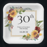 30th Birthdayひまわり ペーパープレート<br><div class="desc">この絶妙な水色のヒマワリ、ワイルドフラワー、緑の30th誕生日パーティー9"紙プレートは、あなたの大きなお祝いに最適である。彼らの自然な花のデザインモダンはまだ伝統的ある。カウンターやビュッフェ、テーブルなど素晴らしい見た目。[このテンプレートを個人用に設定する]を選択して、独自のデータを作成する。数秒で30歳の誕生日素晴らしプレートが表示される。</div>