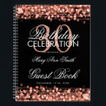 30th Birthdayゲストブックパーティースパークルズバラ金ゴールド ノートブック<br><div class="desc">誕生日エレガントに文字を持つパーティースパークルスバラ金ゴールドデザイン（光、弦、スパークルなど）を備えた、30番目（30番目）の高度なゲストブックテンプレートカスタマイズです。</div>