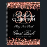 30th Birthdayゲストブックパーティースパークルズバラ金ゴールド ノートブック<br><div class="desc">誕生日エレガントに文字を持つパーティースパークルスバラ金ゴールドデザイン（光、弦、スパークルなど）を備えた、30番目（30番目）の高度なゲストブックテンプレートカスタマイズです。</div>