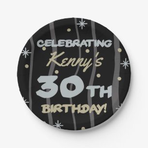 30th Birthdayパーティー名前の追加 ペーパープレート
