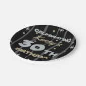 30th Birthdayパーティー名前の追加 ペーパープレート (アングル)