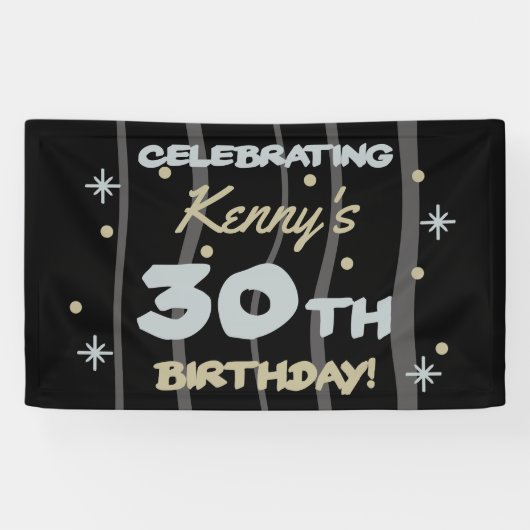 30th Birthdayパーティー名前の追加 横断幕 (横)