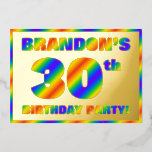 30th Birthdayパーティー—おもしろい、レインボースペクトル「30」 箔招待状<br><div class="desc">このアップビートで楽しい30歳の誕生日パーティー/お祝いフォイル招待カードの正面には、カスタマイズ可能な名前、多数の「30th」、メッセージ「BIRTHDAY PARTY!」が用意され縁ど、すべて刺激的な、カラフル、虹のスペクトルのグラデーションのパターンを備えインスパイアて。バックにはパーソナライズされた、日付、時刻、場所/場所、その他の重要な情報など、イベントに関する詳細が含まれている。おもしろい鮮やか、このようなカスタマイズ可能な招待状は、誰かの30歳の誕生日のお祝いで開催される誕生日の集まりに招待状ゲストのために使用されるかもしれない。[～Z0000593]</div>