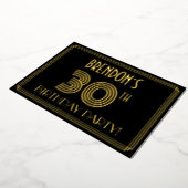 30th Birthdayパーティー—アールデコスタイル「30」 +名前 箔招待状 (回転した状態)