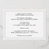 30th Birthdayパーティー—アールデコスタイル「30」 & Name 箔招待状 (裏面)